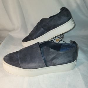 VINCE Wallace Suede Platform Slip On Grey Gray Sneakers Shoes Womens Sz 9M EUR39